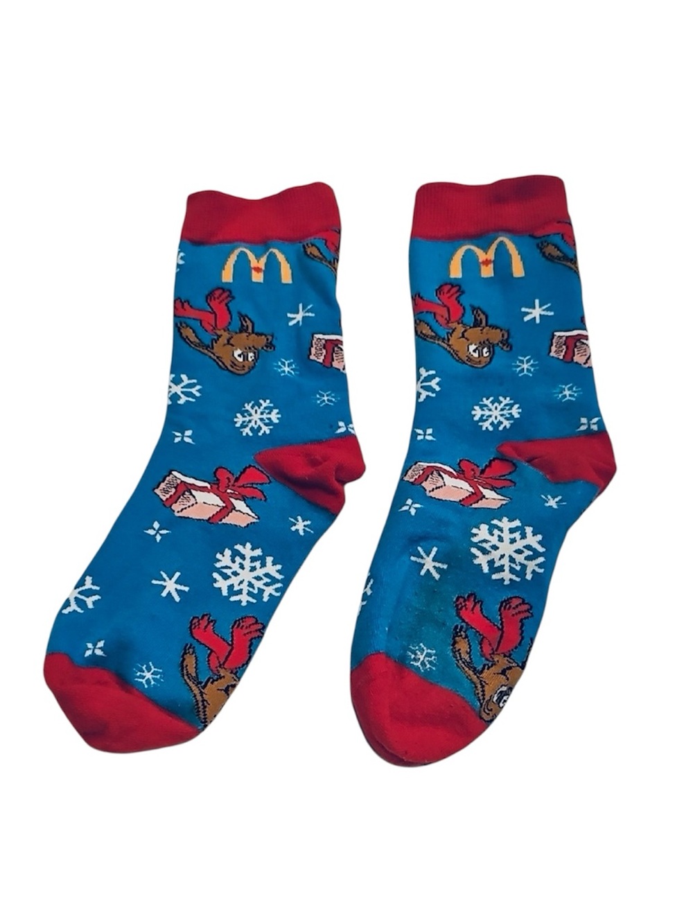 🌺 McDonald's The Grinch Featuring Reindeer Dog Holiday Crew Socks